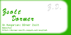 zsolt dormer business card